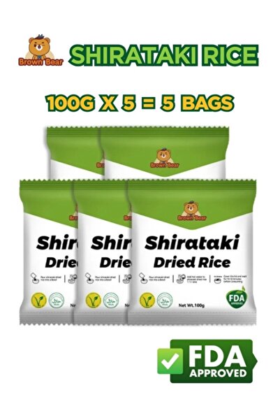BROWN BEAR Organic Shirataki Konjac Dried Rice Low-Carb 300g (100gX5 =5 Bags)