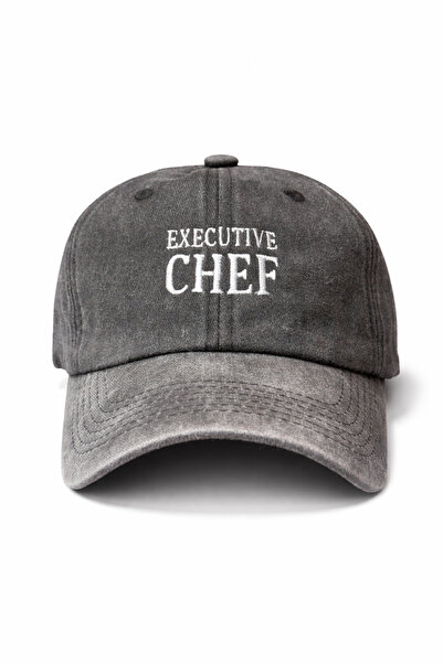 CAP BROS Executive Chef Embroidered Distressed Washed Hat Cap