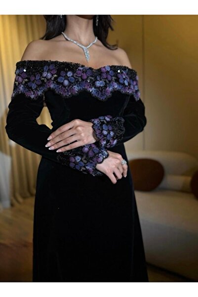 Shaden black wool dress