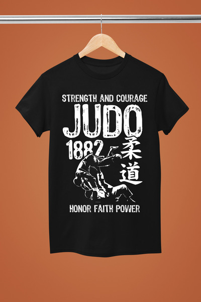 MAGORS bumbac 100% bucăți cu imprimeu JUDO, cu mânecă scurtă, model obișnuit,...