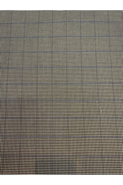 Yiğit Kumaş Plaid Houndstooth Patterned Classic Suit Outerwear Fabric – Beige Black