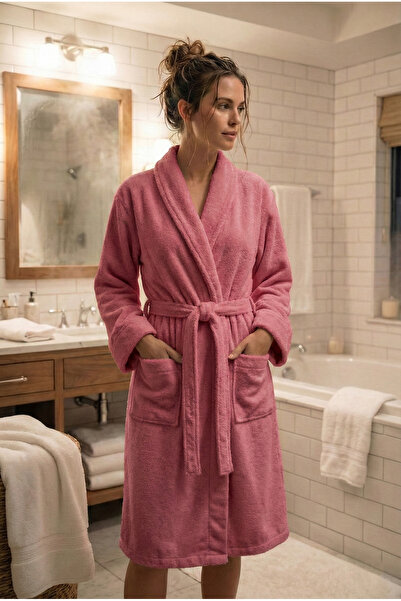 Motif Mağaza *İHRAÇ FAZLASI* %100 PAMUK Şalyaka Kadın Bornoz -Hafif Kusurludur-