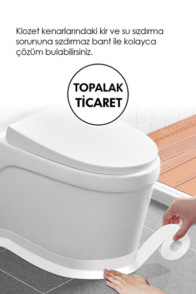 TOPALAKTİCARET Sizdirmazlık Bant Beyaz Bant Ev Küvet Lavabo Mutfak Kenar Band...
