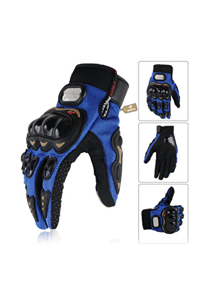 VEX Outdoor Long 3 Season Protective Gloves Blue Long Motorcycle Gloves Suita...