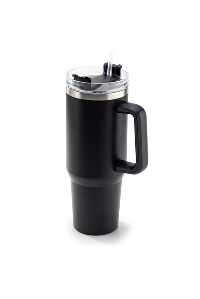 ADRASAN PASLANMAZ ÇELİK KUPA BARDAK 1,2 LİTRE SİYAH SOGUK-SICAK TUTMA ÖZELLİG...