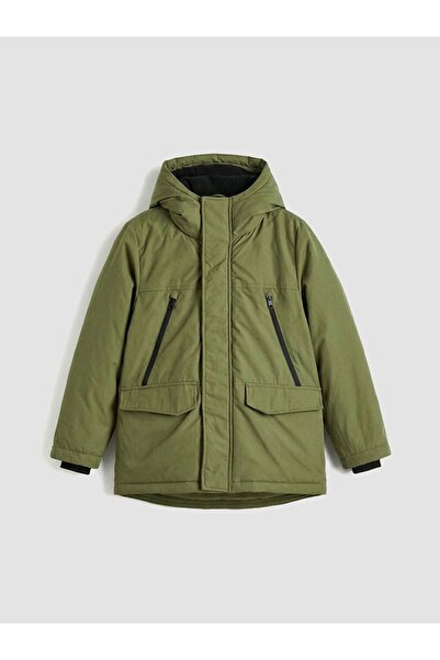 LC Waikiki Lcw Kids Green Hooded Boy Coat