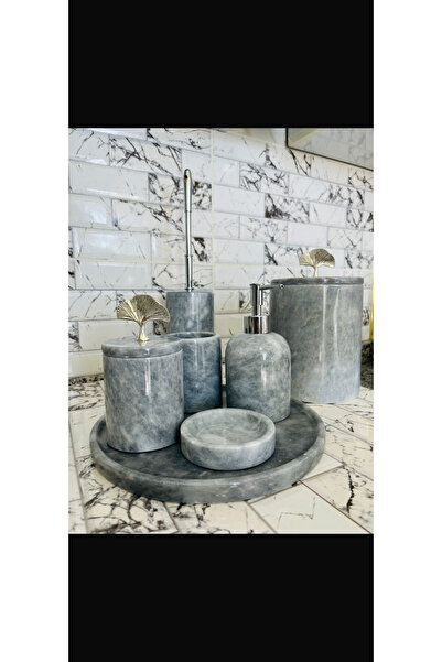 SAMM MARBLE GRİ MERMER BANYO SETİ 7’li 🎃