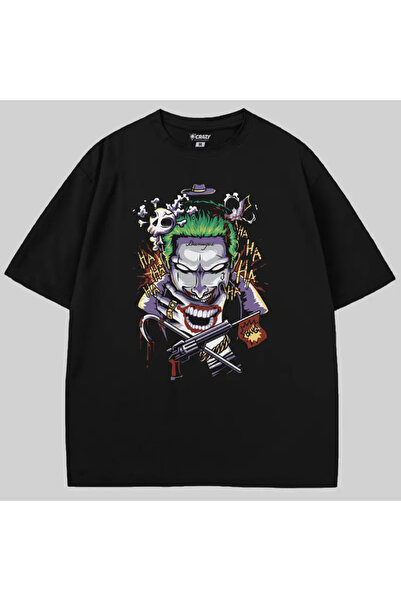 Crazy Tricou Joker deteriorat supradimensionat