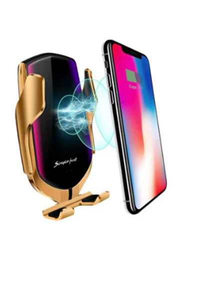 OEM Incarcator auto wireless universal Fast Charger 10W, clema ventilatie Gold