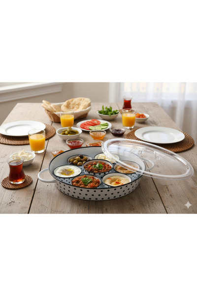 Generic Breakfast tray with lid and serving bowls