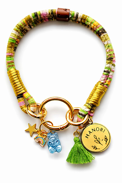 Hanori Accessory Handmade Cord Dog Leash with Charm (Green)