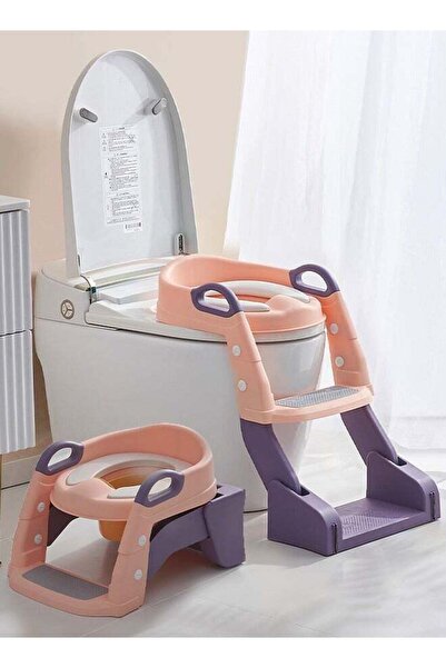 BAYBEE Vega 3-in-1 Baby Potty Seat With Ladder for Kids - Rose Pink/Purple