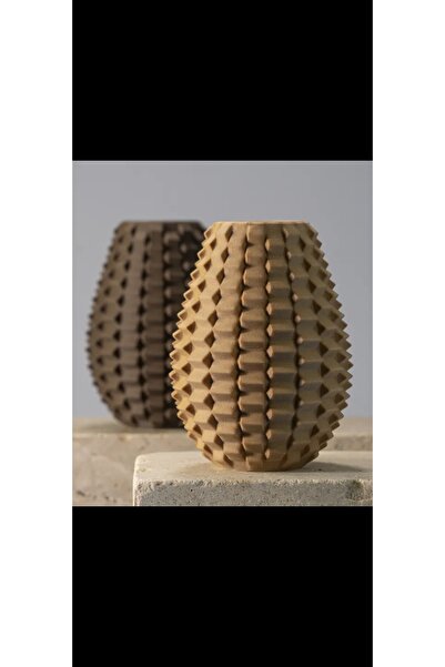 HANART Modern dekoratif şık vazo açık kahverengi