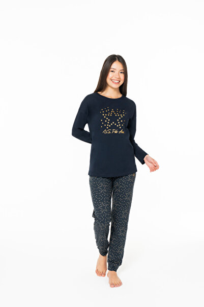 U.S. Polo Assn. Γυναικείο σετ πιτζάμες με λαιμόκοψη ποδηλάτου με σχέδιο αστέρ...