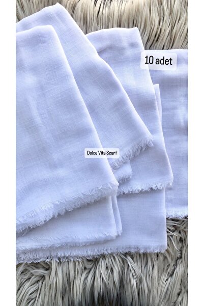Valenia Flamlı Eşarp 10'lu Paket Dağıtmalık Pamuklu Yazma Hediyelik 100x100cm...