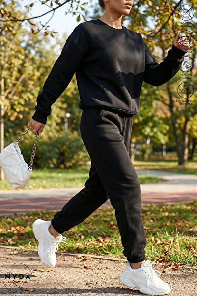 Nyda Collections Women's Jogger with Elastic Waist and Legs, Pockets, Oversiz...