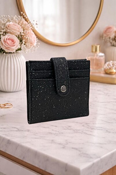 Lexa Aksesuar İthal Simli Desen Pudra Minimal Cüzdan Kartlık