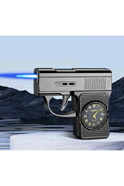 Mihristore Silah Şeklinde Çakmak Hediyelik Saatli Çakmak
