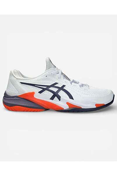 Asics حذاء تنس COURT FF 3 للرجال باللون الأبيض والبرتقالي 1041A370-104
