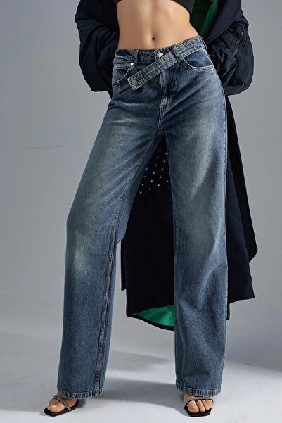 Hiccup SQUALO talie înaltă Pantaloni de blugi cu picioare largi