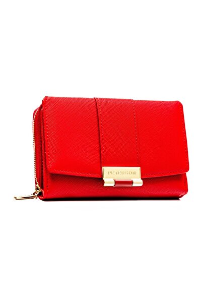 Peterson Women's horizontal wallet made of red eco-leather
