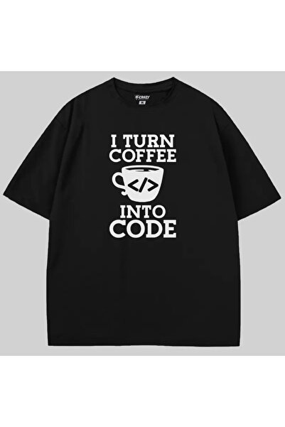Crazy Tricou I Turn Coffee Into Code supradimensionat
