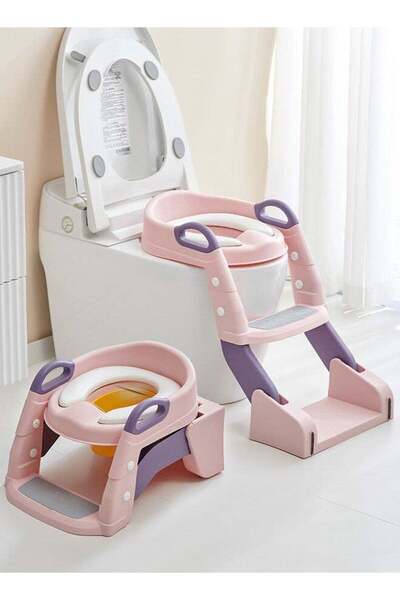 BAYBEE Vega 3-in-1 Baby Potty Seat With Ladder for Kids - Pink