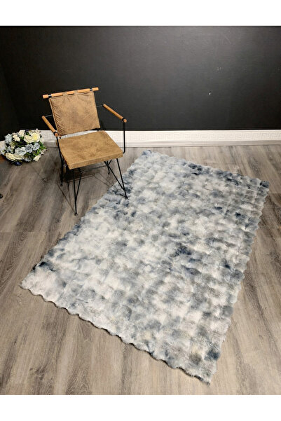 Halımax Ekstra Yumuşak Dokulu Renk Geçişli Gri Bubble Tavşan Tüyü Darcio Dikd...