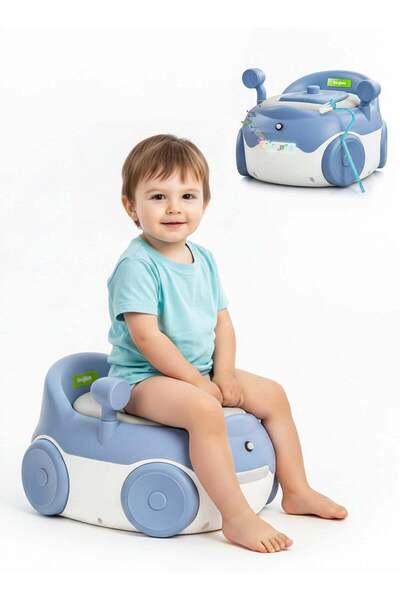 BAYBEE مقعد تدريب الأطفال على استخدام المرحاض من بيبي ويسترن - أزرق