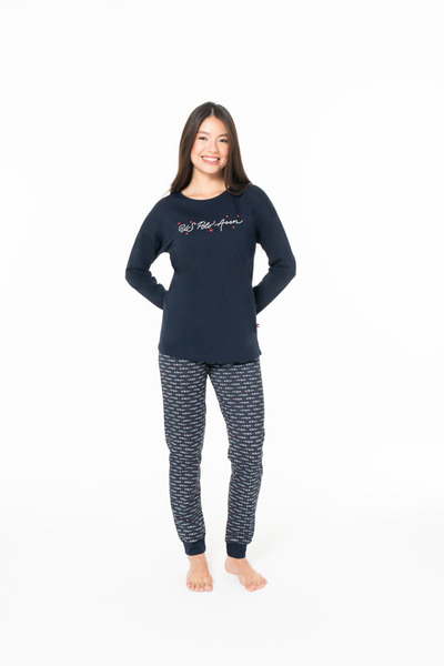 U.S. Polo Assn. Γυναικείο σετ πιτζάμες από 100% βαμβάκι με άνετο σχέδιο και ε...