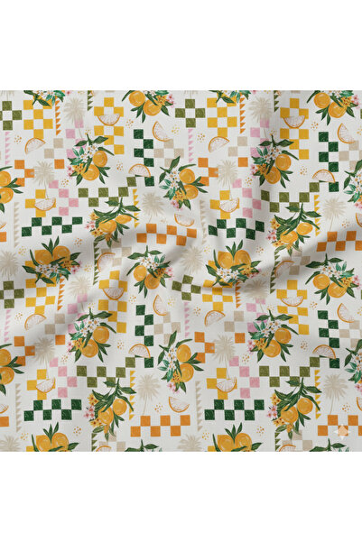 podyum baskı Mandalina Summer Patterned Digital B Printed Upholstery Sofa Fab...