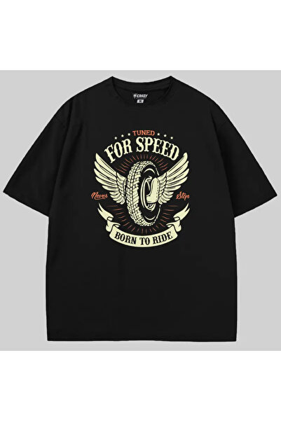 Crazy Μπλουζάκι For Speed ​​Born To Ride oversized