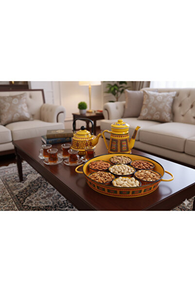 Generic A luxurious breakfast tray set with a teapot and coffee pot, perfect ...