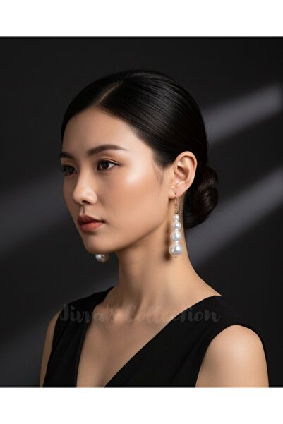 Jivva's Collection أقراط لؤلؤ متدلية متعددة بتصميم ملكي مميز