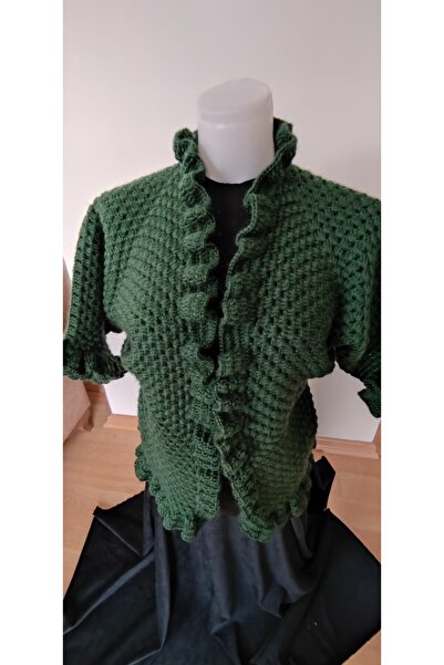 besparmagimdaonmarifet ZÜMRÜT YEŞİLİ ALTIGEN HIRKA. EL ÖRGÜSÜ