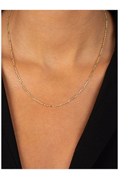 QA Quella Accessories XUPİNG FİGARO İNCE KLASİK 14K GOLD ZİNCİR KOLYE 45 cm