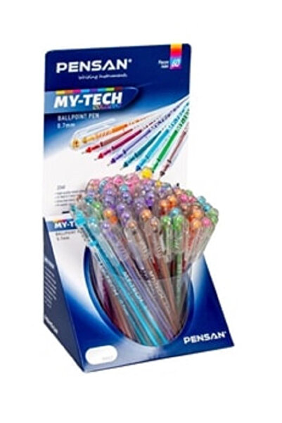 Pensan قلم حبر جاف ماي تيك 0.7 ملم ملون 60 قطعة