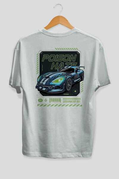 Ankhises سلسلة Car Series (87) تي شيرت أبيض كبير الحجم مطبوع من الخلف للرجال ...