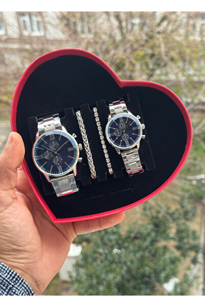 Tulpar Amor Series Lover Couple Wristwatch Set in Special Design Red Heart Box