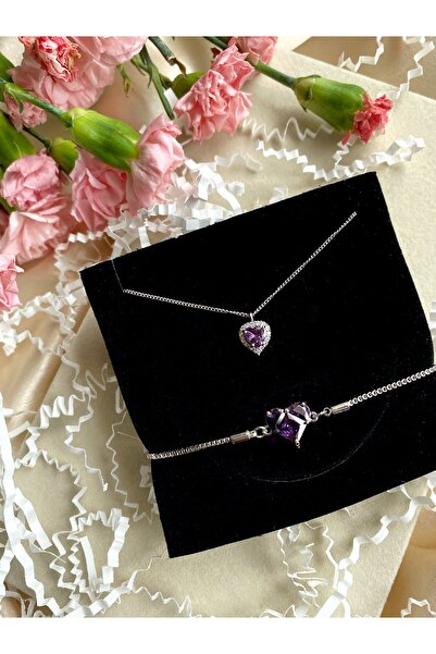 vaitimora Meaningful Gift for Your Loved One – Purple Heart Stone Necklace Br...