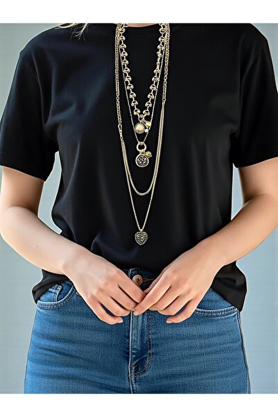 QA Quella Accessories VİNTAGE Z MARKA MODEL ESKİTME CHARMLI MADALYON ÇOKLU ÜÇ...