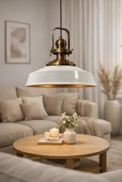 VEYRA Endüstriyel Vintage Siyah Gold Sarkıt Avize – Metal Gövdeli Dekoratif T...