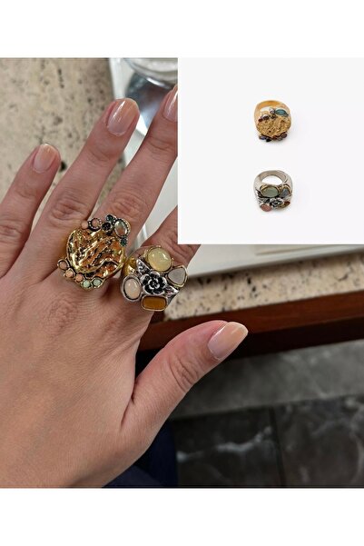 Charmist خاتم فولاذي من طراز Zr عتيق الطراز مكون من قطعتين