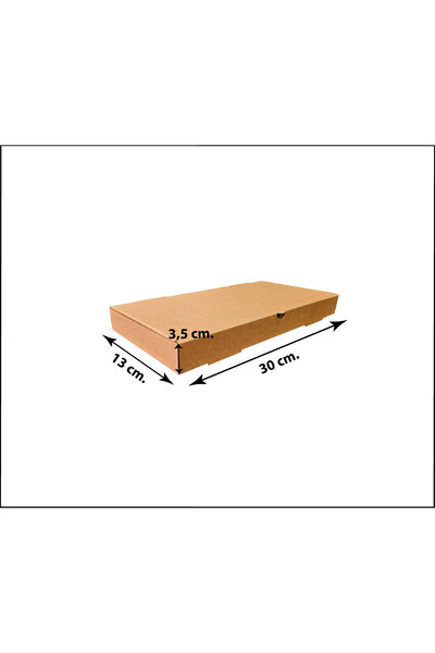 Kraft Karton Baskısız Kutu 30x13x3,5 cm 100 Adet