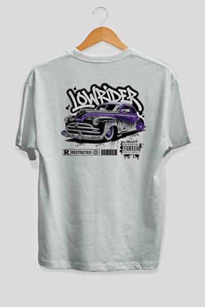 Ankhises Seria Car (92) Tricou oversize alb cu imprimeu pe spate Bărbați Feme...