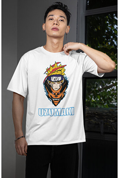 CNGZSHOP Unisex Uzumaki Naruto Anime Themed T-Shirt, Ninja with Wolf Design, ...