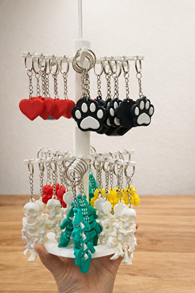 fotobaskıcım مجموعة سلسلة مفاتيح مطبوعة ثلاثية الأبعاد مع حامل - 48 قطعة من ا...