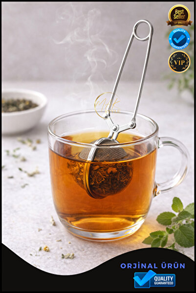 Overpet مصفاة شاي من الفولاذ المقاوم للصدأ - ذات مسام دقيقة، مع مشبك، لتجربة ...