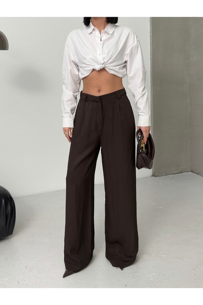 alenmoda Wide Leg High Waist Pants