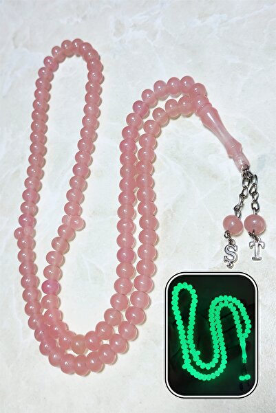 ŞAHBEY TESBİH Kişiye Özel Harf Detaylı Fosforlu Kedi Gözü 99'luk Namaz Tesbih...